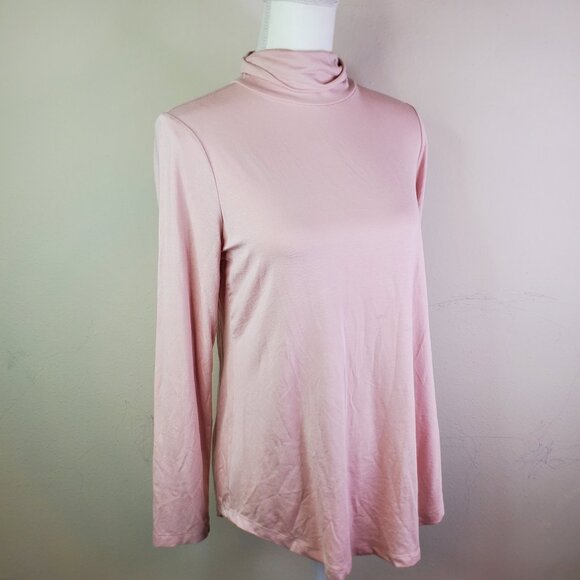 JM Collection Womens Blush Pink Turtleneck Top S - Picture 1 of 10